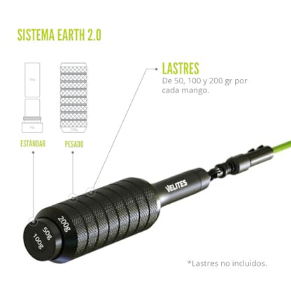 Velites - Earth 2.0 Jump Rope - Official CrossFit® Games Rope - Professional Aluminum Speed Rope for Double Unders, Fitness & Boxing - Includes 4mm Cable & Carrying Bag - - color: Black