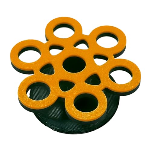 GlowRack UV Sand Frag Rack – Reef-Safe Coral Propagation Holder | Holds 7 Standard ½” Frag Plugs | Low-Profile, Substrate Base | Glows Under Reef Lighting | Handmade Aquarium Decor (UV Orange) - color: Uv Orange