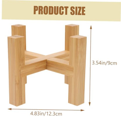 Wooden Flowerpot Holder Stand with Four Legs Plant Pot Base with Non-slip Pads Indoor Outdoor Flower Rack for Flowerpots Crafts and Fish Tank Protection