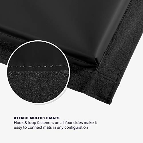 We Sell Mats Gymnastics Mat, Folding Tumbling Mat, Portable with Hook & Loop Fasteners - color: Black, size: 4 ft x 8 ft x 2 in