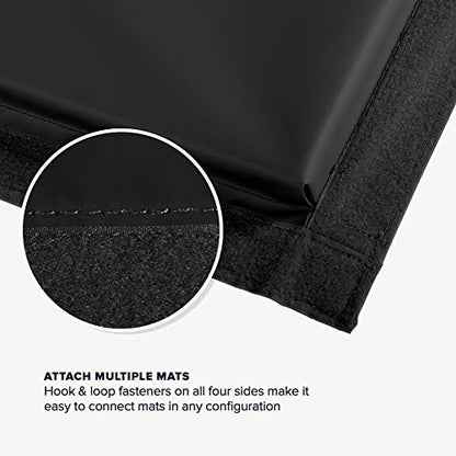 We Sell Mats Gymnastics Mat, Folding Tumbling Mat, Portable with Hook & Loop Fasteners - color: Black, size: 4 ft x 8 ft x 2 in
