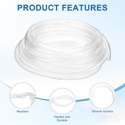 M METERXITY Vinyl Tubing 5/8" ID x 3/4" OD 50ft Flexible Plastic Tube with 2 Hose Ties, Lightweight Hybrid PVC Hose for Water Gardening/Airline/Aquarium Tubing [Clear] - size: 5/8" ID x 50ft