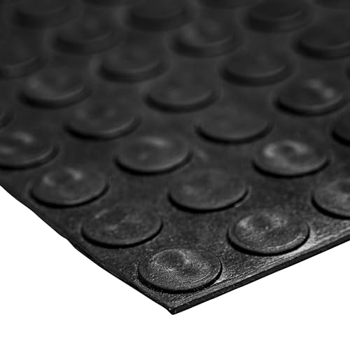 MSI Premium Black Rubber Floor Mat Roll - 3.3 x 33 ft, 4mm Thick - Heavy-Duty, Waterproof, Non-Slip Coin Texture - Cuttable, Easy Clean, Multipurpose Matting for Garage, Gym, Workshop, Industrial Use