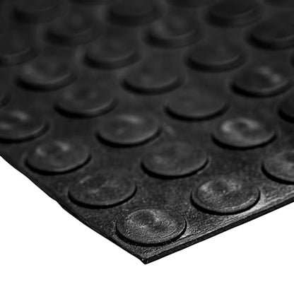 MSI Premium Black Rubber Floor Mat Roll - 3.3 x 33 ft, 4mm Thick - Heavy-Duty, Waterproof, Non-Slip Coin Texture - Cuttable, Easy Clean, Multipurpose Matting for Garage, Gym, Workshop, Industrial Use