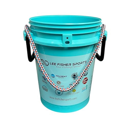 iSmart 5 Gallon Bucket with Rope Handle, Two Sides Handle, 2 Color to Choose (Aqua Logo, 1 Pack) - color: Logo