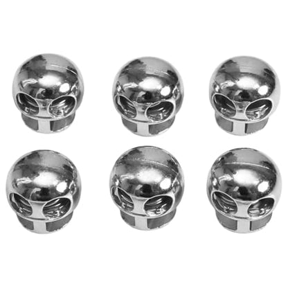 10Pcs Metal Cord Lock End, Double Hole Spring Stopper Fastener Slider Toggles End for Drawstrings Lanyard Silver 1 One Size