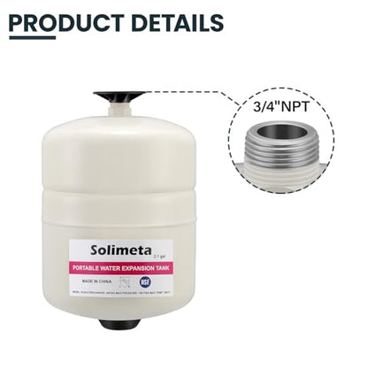 2.1 Gallon Potable Water Expansion Tank with Adjustable Wall Bracket & Gas Water Heater Installation Kit (24" Stainless Steel Hoses 3/4" FIP + 24" Gas Connector) - style: 2.1 gallon with tube and bracket