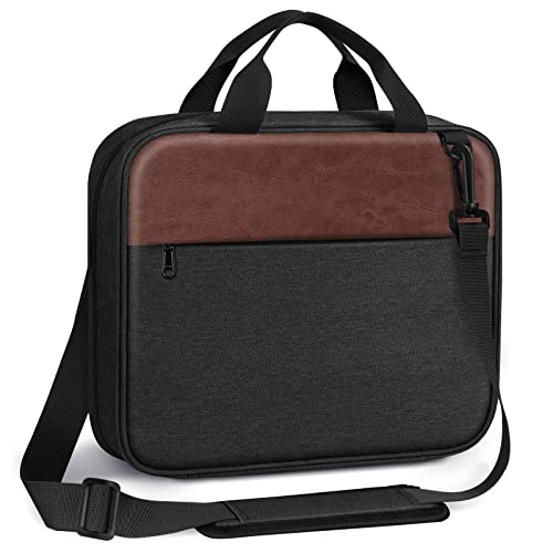 FINPAC Large Bible Cover for Men, Carrying Bible Bag Church Book Case - color: Black & Brown