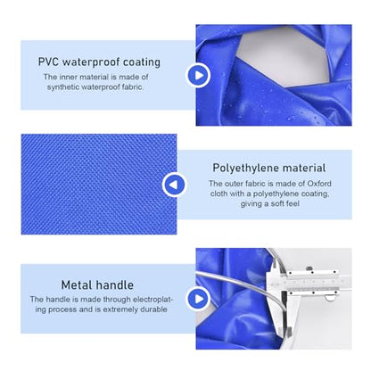 Collapsible Bucket, 11L (2.9 Gallons) Waterproof Oxford Fabric Camping Fishing Bucket, Foldable Portable Pop Up Water Buckets for Household, Outdoor, Car Washing (Blue) - size: 11 L