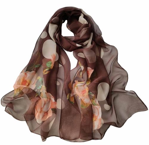 Pokeedioty Scarfs for Women Lightweight Fashion Scarves Elegant Floral Pattern Sheer Scarfs Sunscreen Shawls Wraps - color: P 054