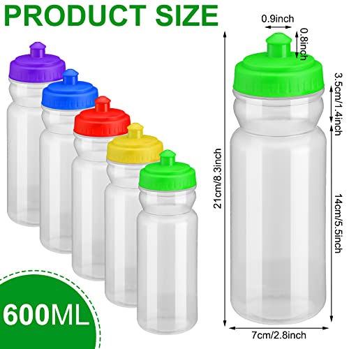 Didaey 100 Pack Water Bottles Bulk 20 oz Reusable Plastic Water Bottles with Pull Top Cap Dishwasher Safe Sports Drinking Bottle for Fitness, Hiking, Cycling, or Gym Workout