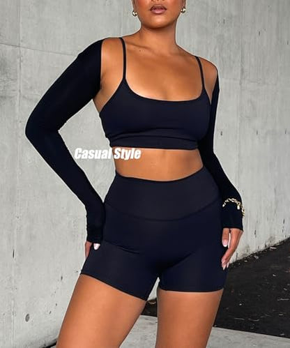 Women Bolero Shrug Long Sleeve Open Front Workout Ballet Shrug Arm Sleeves - color: 01a Black Bolero Shrug, size: X-Small