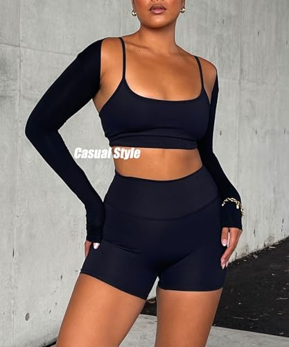 Women Bolero Shrug Long Sleeve Open Front Workout Ballet Shrug Arm Sleeves - color: 01a Black Bolero Shrug, size: Small