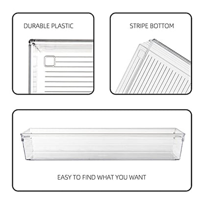 Clear Plastic Drawer Organizer Tray for Vanity Cabinet (6"×6"×2"，Set of 8),Storage Tray for Makeup, Kitchen Utensils, Jewelries, and Gadgets… - size: 6 in x 6 in x 2 in