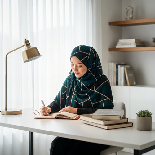 Hijab Modest and Elegant | Beautifully Designed Printed Chiffon Patterns | Muslim Women Head Scarf and Veil - color: Green
