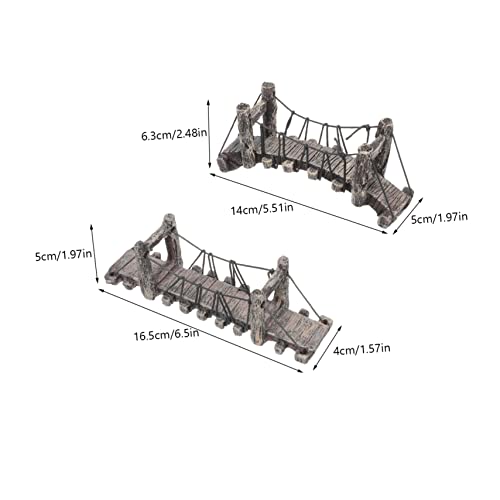 STOBOK 2pcs Mini Fairy Bridge Statue for DIY Landscaping Decor Resin Bridge Shape for Bonsai Aquarium and Home Decor