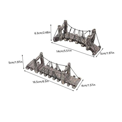 STOBOK 2pcs Mini Fairy Bridge Statue for DIY Landscaping Decor Resin Bridge Shape for Bonsai Aquarium and Home Decor