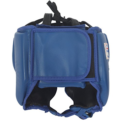 Ringside Competition Boxing Muay Thai MMA Sparring Head Protection Headgear with Cheeks - color: Blue, size: Medium