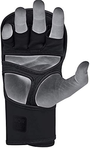 RDX MMA Hybrid Sparring Gloves, Maya Hide Leather, Open Ventilated Palm, Padded Mitts Martial Arts Kickboxing Muay Thai Training Cage Fighting, Men Adult, Punching Bag and Pads Workout - size: Small