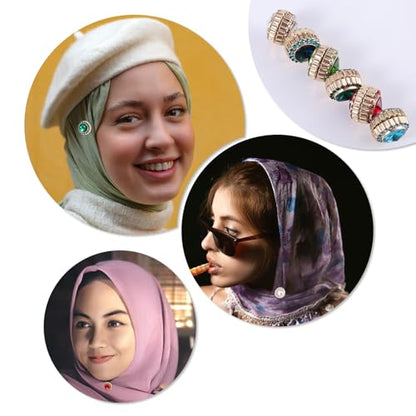 6 Pairs Hijab Magnets, Strong Hijab Pin Magnets 6 Colors Rhinestone Scarf Magnets Hijab Magnet Pins Hijab Pins for Women Scarves Niqab Muslim Islamic Hijab (Style 3) - style: 3