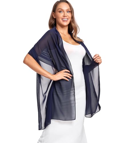Shawl and Wrap for Evening Dresses Wedding Sheer Scarfs Women Scarve - color: Navy, size: 72''×18''