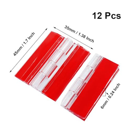 Hitefu Clear Acrylic Hinges, 45x35mm, 12 Pcs | Invisible, Self Adhesive, For Aquarium Lids, Cabinets, Display Stands & DIY Furniture - size: 45*35mm