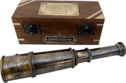 Compass with Stamped Wooden Case - style: Style 4