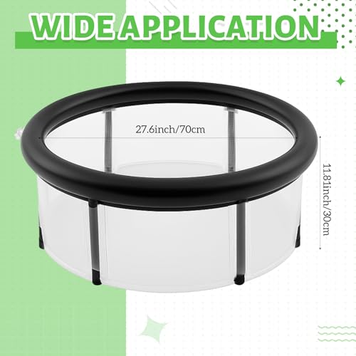 DoubleFill Pop up Pond, 27.6 x 11.81 Inch Pop up Inflatable Pond Kit Outdoor Indoor Aquarium Water Feature Container with Aeration Pump Above Ground Backyard Patio Garden Decoration