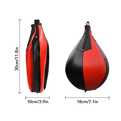 Boxing Speed Ball PU Leather Muay Thai Training Striking Bag Kit Boxing Punch Ball with Inflator Pump - color: White,Gold,Silver