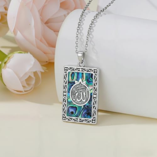 PROESS 925 Sterling Silver Hamsa/Allah Necklace Evil Eye Amulet Jewelry Gifts for Men Women - style: Tarot Allah