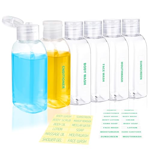 Cosywell 6pcs 3.4oz TSA Approved Clear Travel Shampoo Bottles - style: B-Clear 6pack