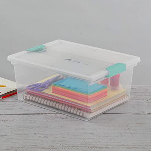 Sterilite Deep Clip Box, Clear Storage Bin with Latching Lid, 4 Pack - size: Deep, style: 4 Pack