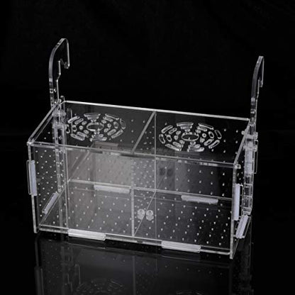 Aquarium Fish Breeding Box - Transparent Acrylic Fish Tank Hatchery Hanging Incubator for Shrimp Clownfish (Hook 201011cm)