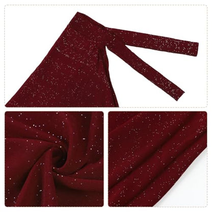 SIQITECHNO Womens Muslim Long Khimar Hijab Scarf Chiffon Sparkling Islamic Arabian Khimar Niqab Ramadan Eid Prayer Scarf Wrap - color: Maroon