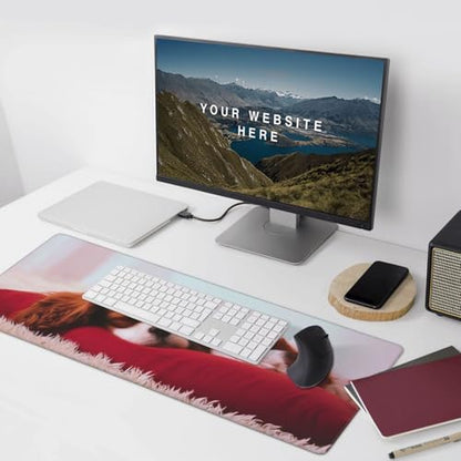 XXL Gaming Mouse Pad 35.4x15.7 Inch, Large Extended Desk Mat | Mousepad with Dog Design, Non-Slip Rubber Base, Water-Resistant Surface and Stitched Edges for Gaming, Office & Home - color: Dog