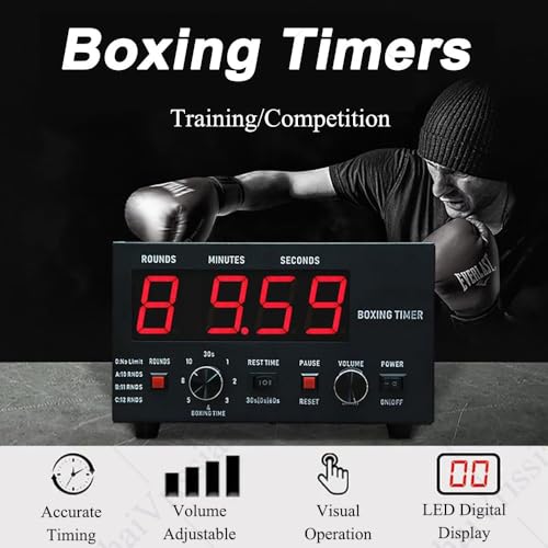 Boxing Interval Timer,Professional Gym Timer with LED Display,Selectable Training Time & Cycle Repetitions,Adjustable Sound,for Muay Thai,MMA,Kickboxing Green - color: Green