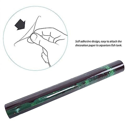 TITA-DONG Fish Tank Background, Forest Tank Aquarium Poster, Aquarium Background Picture, PVC Adhesive Underwater Forest Tank Background Poster Backdrop Decoration Paper(91 * 50cm) - size: 91*50cm
