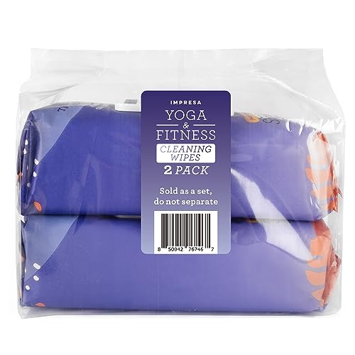 IMPRESA Yoga Mat Cleaner Wipes - Heavy Duty Cleaning for Exercise Equipment - Wipes for Yoga Mats - Lavender Essential Oil Freshening - 150 Count, 9 x 9 in, Lavender