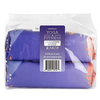 IMPRESA Yoga Mat Cleaner Wipes - Heavy Duty Cleaning for Exercise Equipment - Wipes for Yoga Mats - Lavender Essential Oil Freshening - 150 Count, 9 x 9 in, Lavender