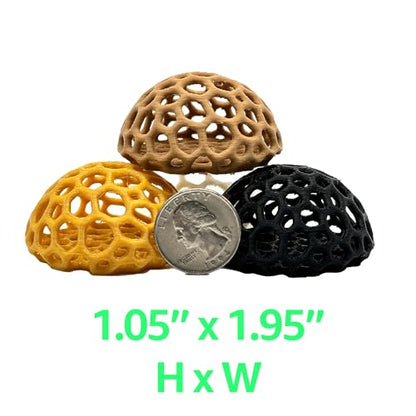 Shrimp Dome Hide, Aquarium Cave for Cherry Shrimp, Black | Dome-shaped aquarium hide creates a sheltered cave and hiding spot for cherry, dwarf and baby shrimp in freshwater tanks - color: Black