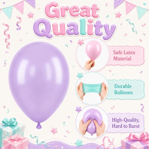 Mermaid Balloons, 12 Inch Pink Purple Balloons with Seashell Foil Balloons - color: Pink, size: 30PC
