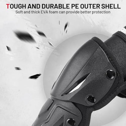 Tanden Motorcycle Knee Pads for Men Knee and Shin Guards, Motorcycle Leg Protection Armor Motocross Knee Guards Dirt Bike Pads Adjustable Crashproof Adult Protective Gear - size: 4Pcs