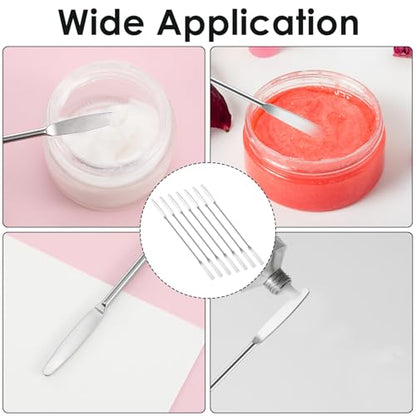 Molain 15 Pcs Small Metal Spatula, 6"Lab Spatula Double Ended Micro Spatulas Stainless Steel Mini Square/Round End for Mixing Cosmetics Kitchen Laboratories