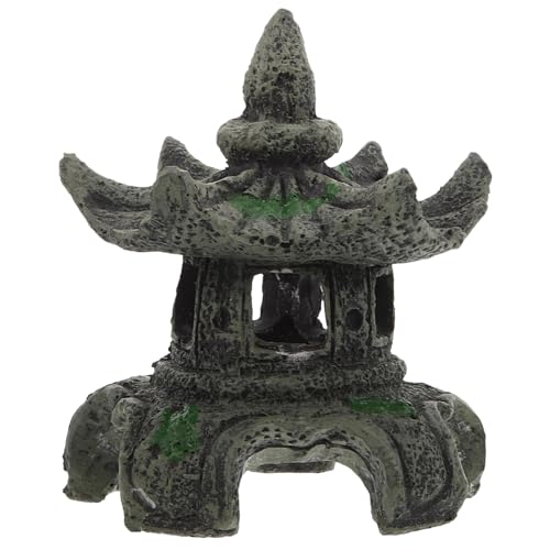 Toddmomy Pagoda Lantern Aquarium Landscaping Ornament Cave Decor Aquarium Breeding Cave Shrimp Shelter Fish Hideout Hideaway Fish Tank Bonsai Landscape Decor