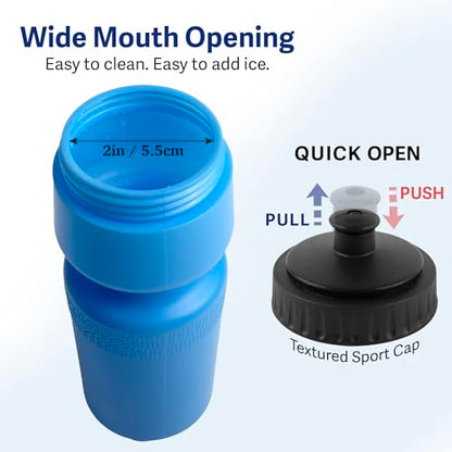 Trail maker Reusable Leakproof Water Bottles, 25 Oz. BPA Free Pull Top Cap & Squeeze for Water & Sports Drinks, 50 Pack - size: (50 Pack) 25 Oz.