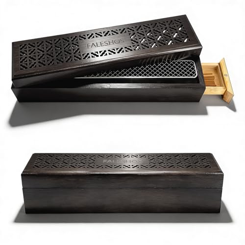 Incense Holder Burner, 2 in 1 Coffin Design with Storage Box and Ash Catcher, Holder for Incense Sticks, Excellent for Meditation Wellness Practices Bedroom Study Office