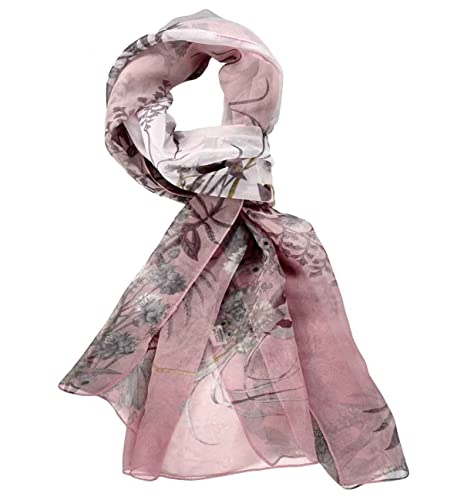 Xyueanlo Scarfs for Women Lightweight Scarves Fashion Print Floral Pattern Scarf Shawls - color: F-pink