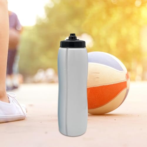 Sports Water Bottle Squeeze Water Bottle Lightweight for Women Men Drink Bottle Fitness Bottle for Exercise Boxing Gym Soccer, White Short Mouth