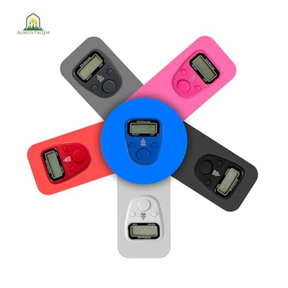 6-Pack Digital Tasbih Counter - Dhikr & Tasbeeh Counter, Finger Clicker Ring for Tally - Soft Touch Silicone Material, Vibration Alert at 100, LED Display, Reset & Light Button - Gift Set
