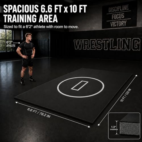 Flexi-Roll Portable Training Mat – 10ft x 5ft Professional Wrestling Flooring for Home Gym & Martial Arts – Quick Setup Padded Mat for MMA, Judo, BJJ and Functional Fitness